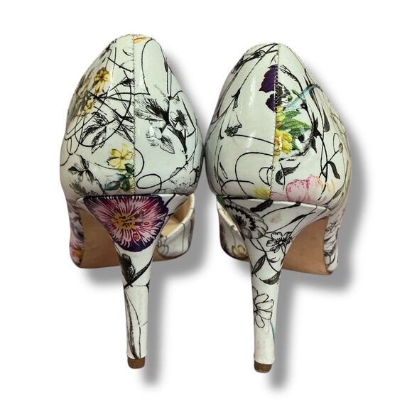 Just Fab Roza Floral Print Formal Holiday Pumps High Heels - Picture 8 of 8